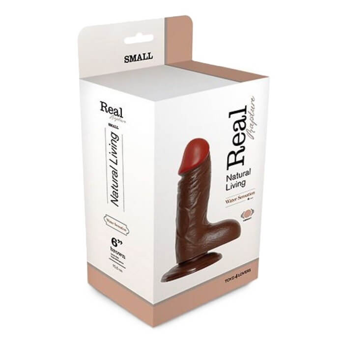 Wibrator realistyczny Toyz4Lovers o długości 6 cali w kolorze brązowym - opakowanie