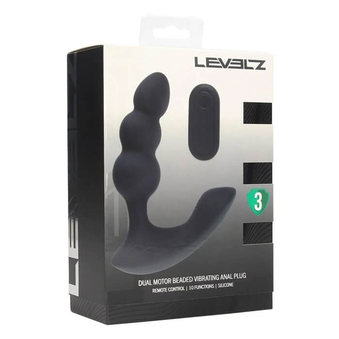 Stymulator prostaty Levelz Beaded z wibracjami i pilotem - opakowanie