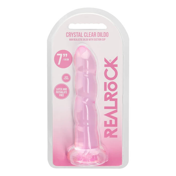 Dildo żelowe RealRock 7 cali w kolorze różowym - opakowanie