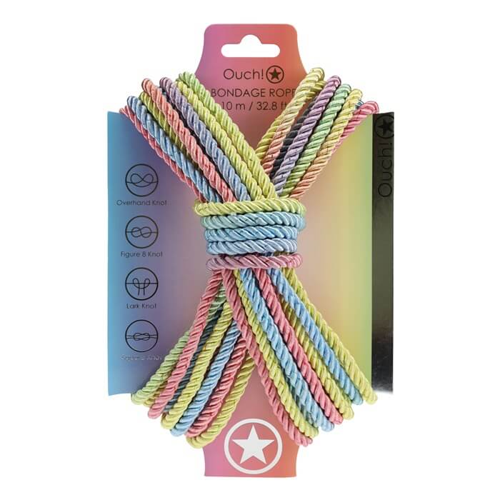 Lina BDSM Ouch! Bondage Rope 10 m Multicolor Pastel